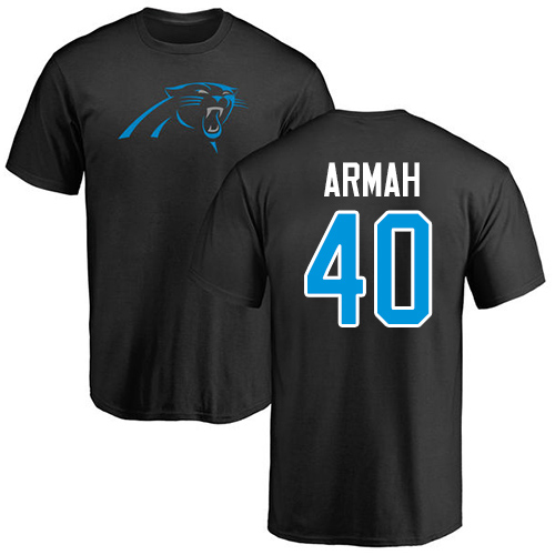 Carolina Panthers Men Black Alex Armah Name and Number Logo NFL Football #40 T Shirt->women nfl jersey->Women Jersey